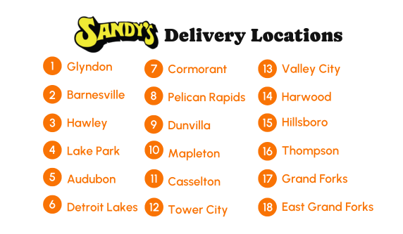 Sandysdelivery Locations