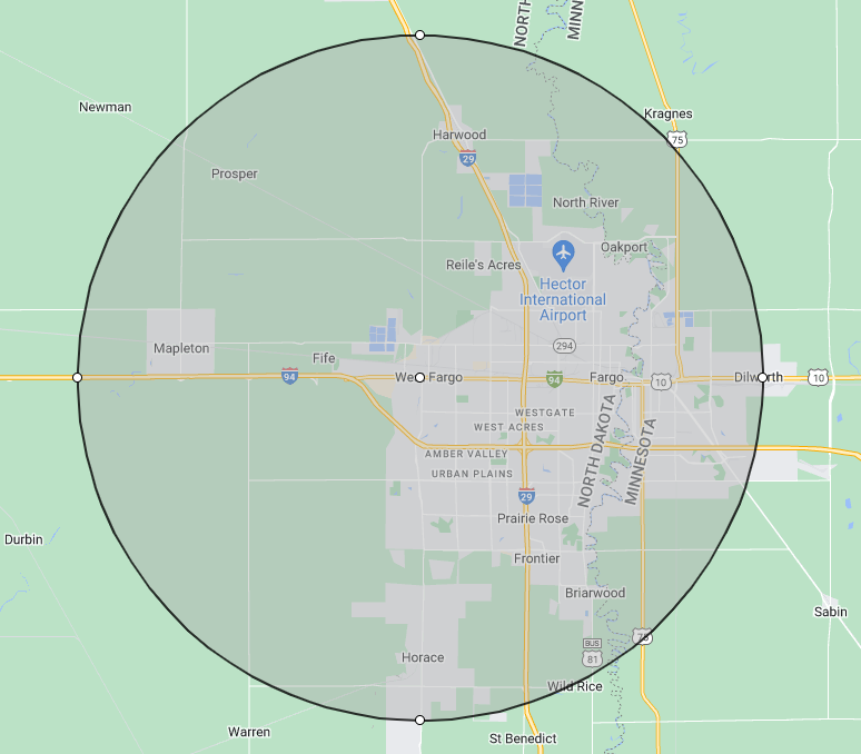 FM Area Delivery Radius